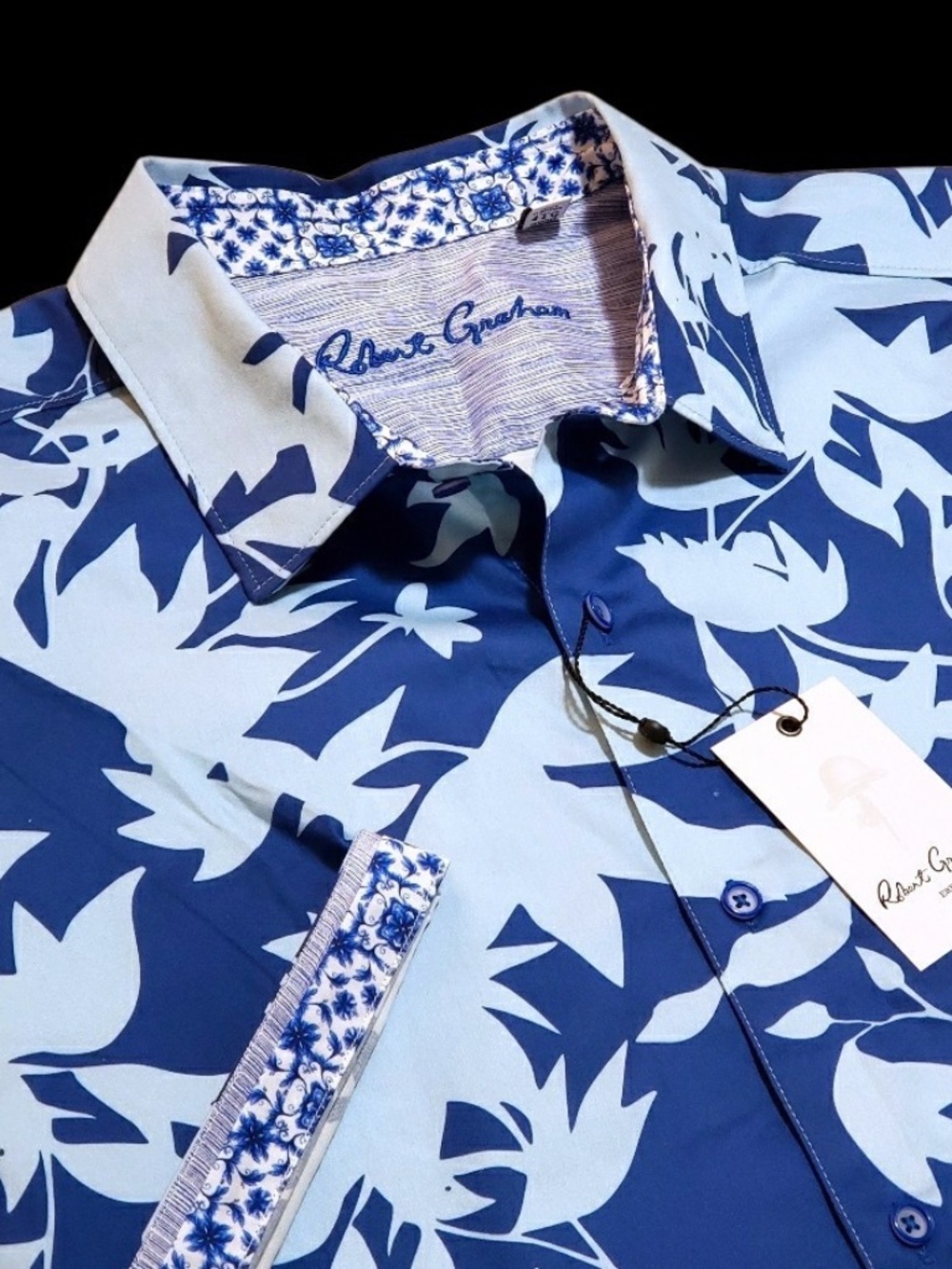 NEW Robert Graham Mens Bold Floral 2XL Short Sleeve Classic Sport Shirt